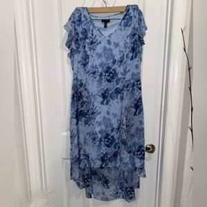 H by Halston High Low Blue Floral Dress Size 16